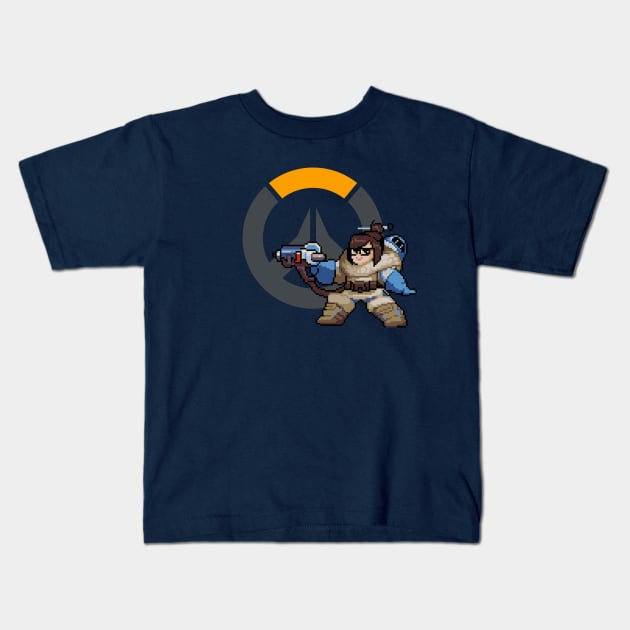 Overwatch - 16-Bit Mei W/ Logo Kids T-Shirt by wyckedguitarist